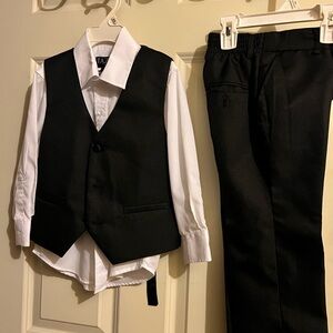 Black and White formal pants, shirt and vest set